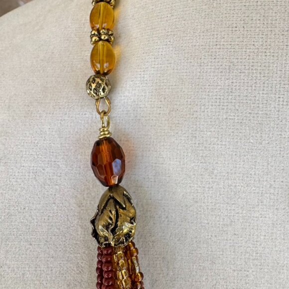 NEW - Hand Crafted Necklace & Coordinating Dangle Earrings - Earth Tone Beads - Picture 8 of 11